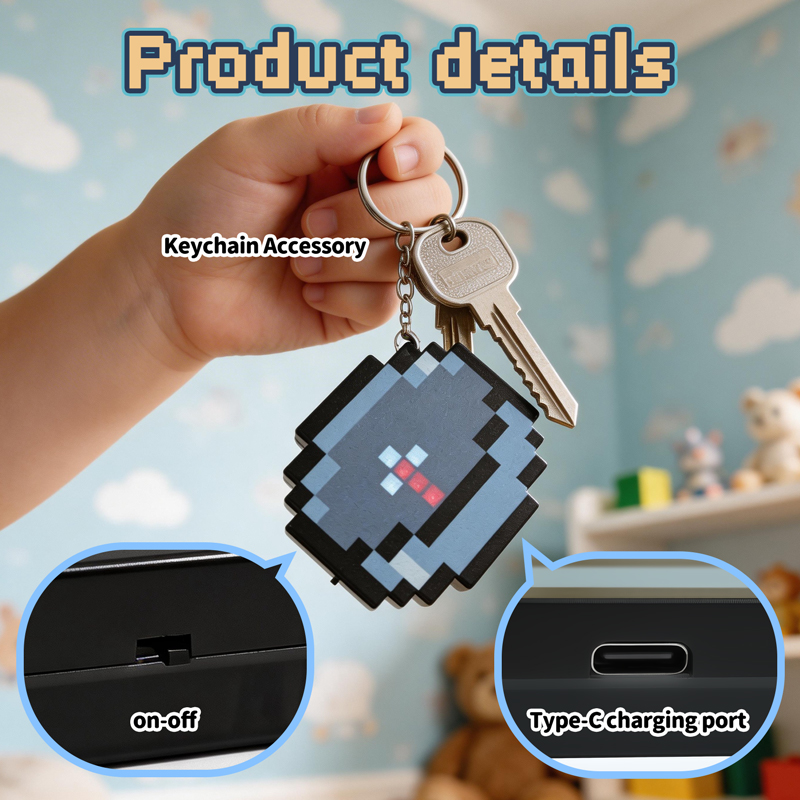 Gaming Accessories For 8 Year Old - 2026 신형 충전식 픽셀 나침반 열쇠고리
