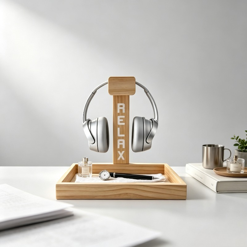 Gaming Accessories Rack - 나무 재질 게이밍 헤드셋 스탠드, 헤드폰